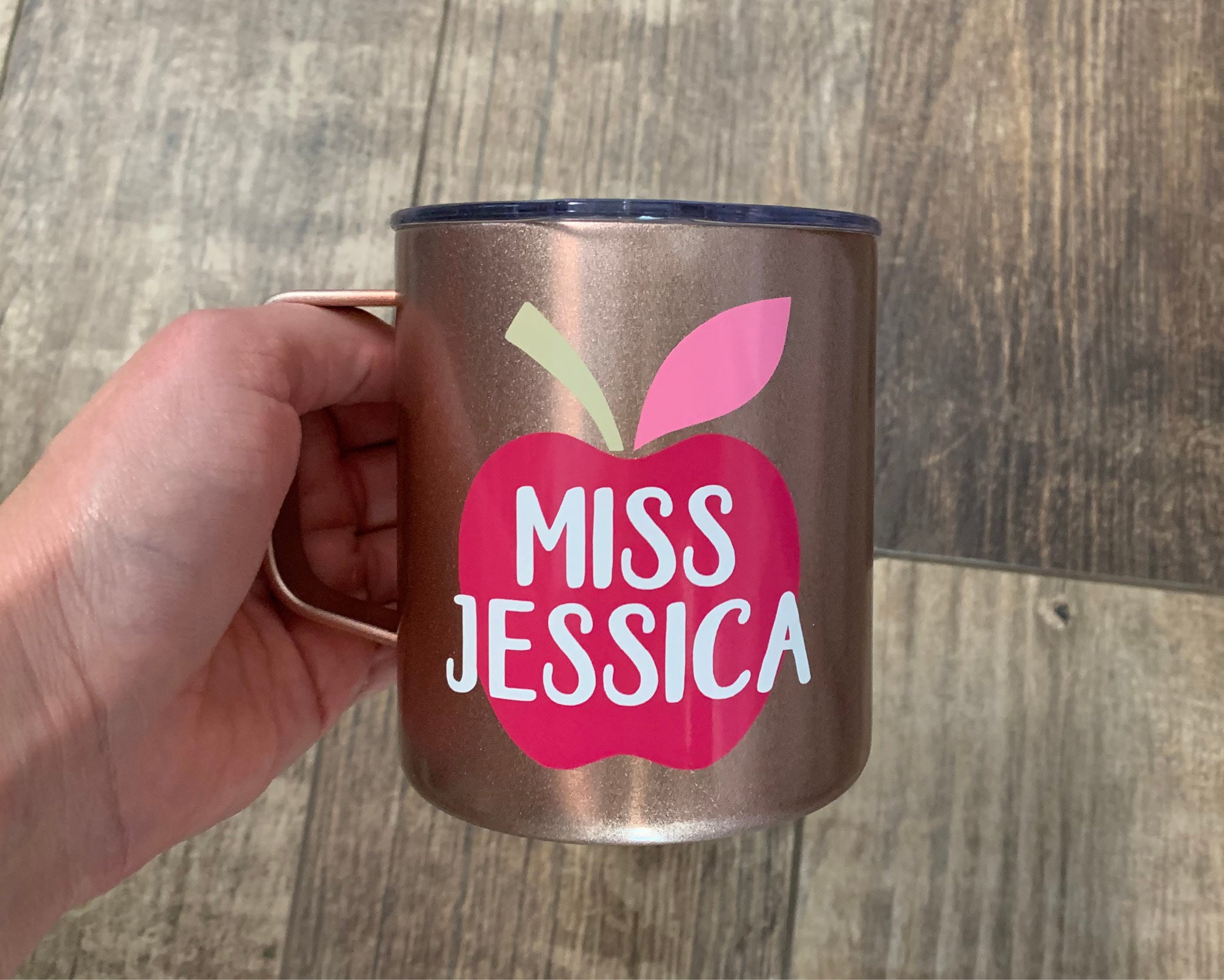 Personalized Teacher Apple Stainless Coffee Mug