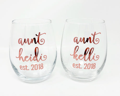 Aunt Stemless Wine Glass