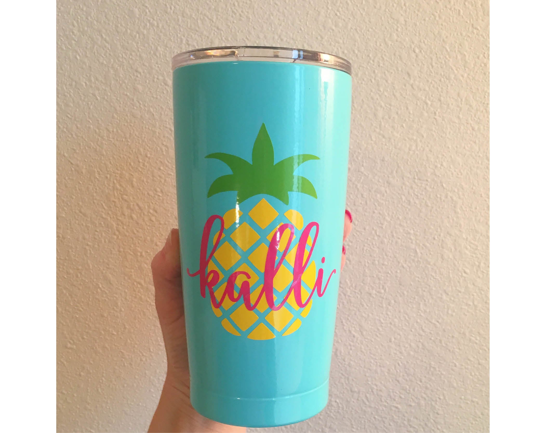 personalized pineapple sic seafoam 20oz cup