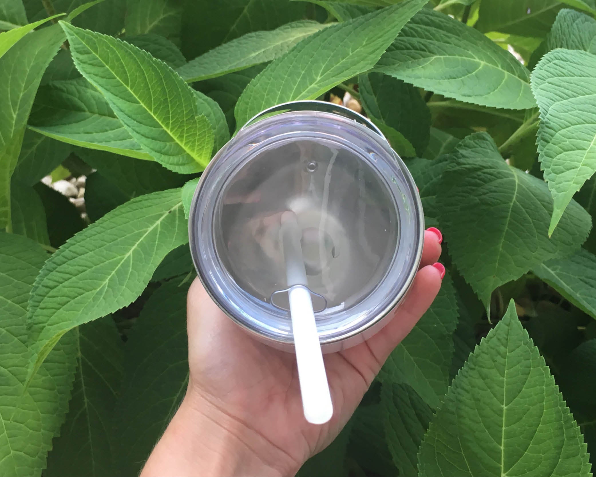 stainless wine cups with lid straw