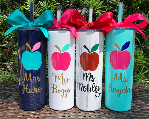 Personalized Teacher Stainless Steel Skinny Cup