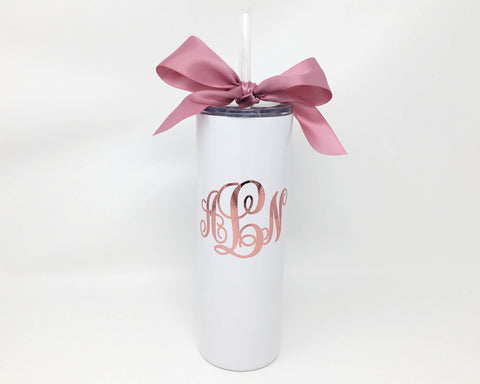 Personalized Bridal Party Wedding Skinny Stainless Steel Cup